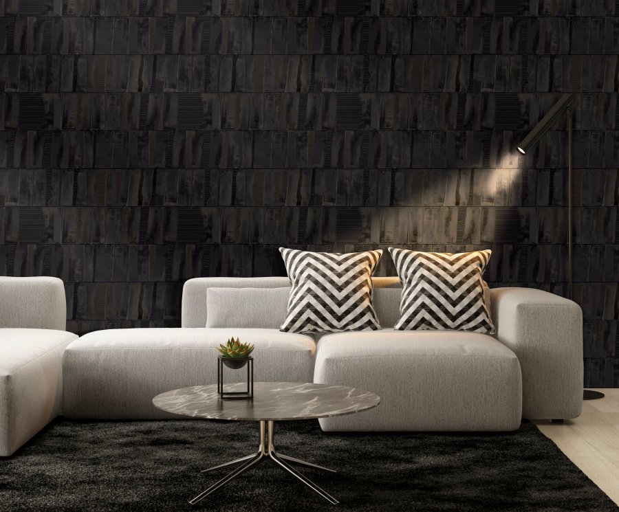 Minimalist Interior of modern living room 3D rendering